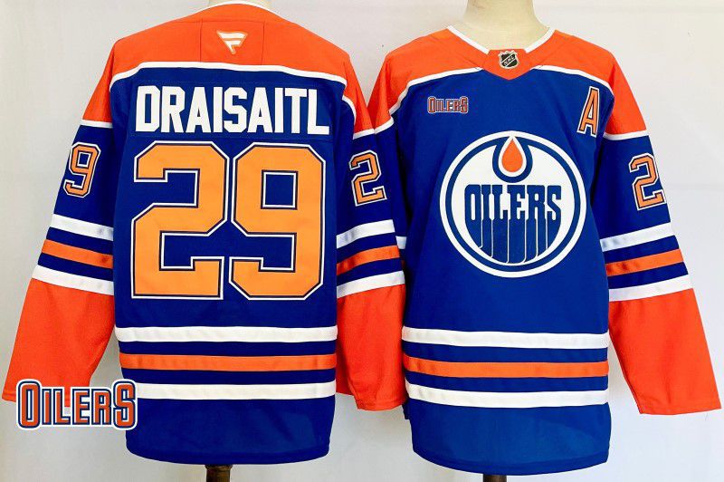 Men Edmonton Oilers 29 Draisaitl Blue Fanatics 2025 NHL Jersey style 4